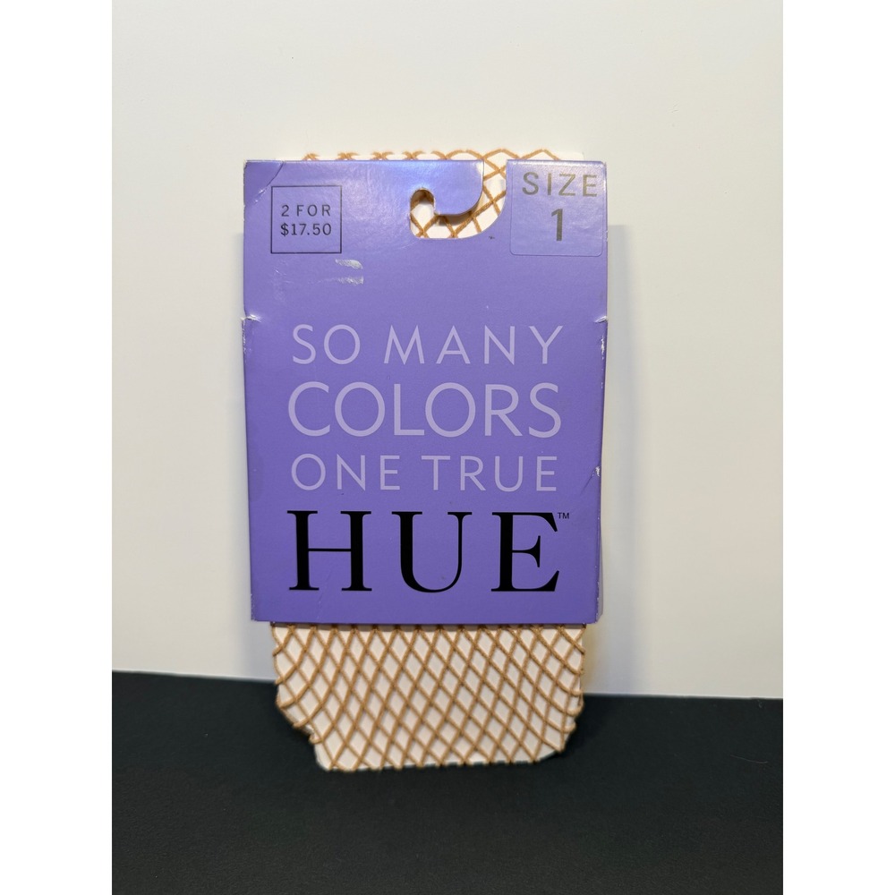Hue Tan Fishnet Tights Mesh Open Weave Fishtnet tights Hosiery Size 1 P-12-SY
